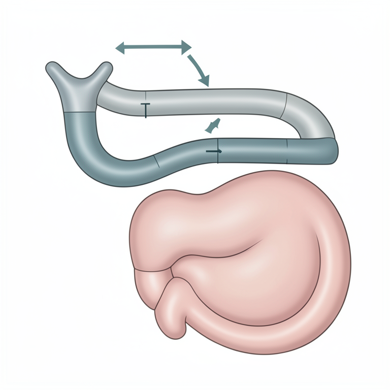 AI-generated conceptual illustration (adult guinea pig (Cavia porcellus) esophagus). It explains the idea and does not show study data.