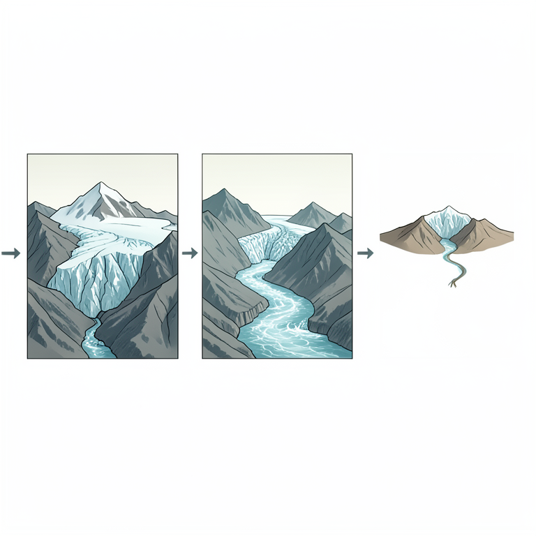AI-generated conceptual illustration (Altai highland glaciers and downstream river systems). It explains the idea and does not show study data.