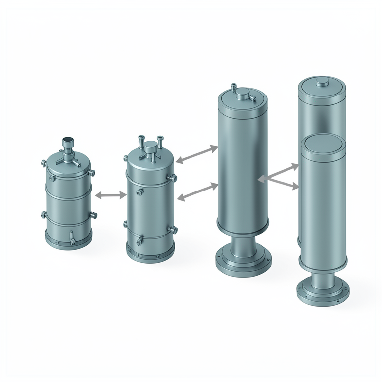 AI-generated conceptual illustration (Industrial chemical plant equipment for the contact process of sulfuric acid production). It explains the idea and does not show study data.