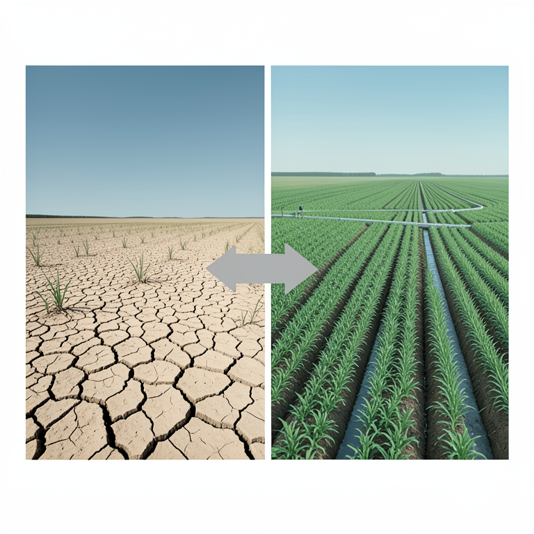 AI-generated conceptual illustration (Agricultural landscapes of Dhule district, Maharashtra). It explains the idea and does not show study data.
