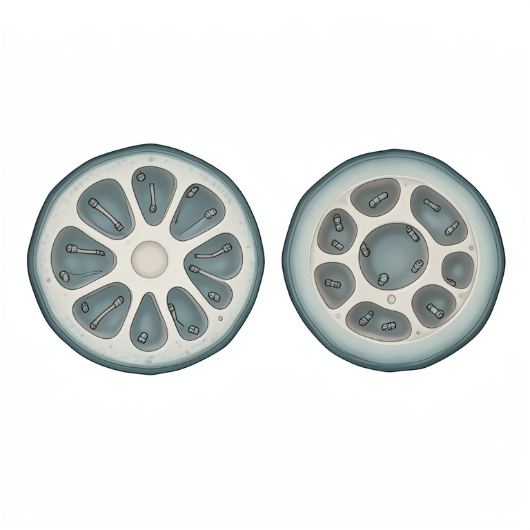 AI-generated conceptual illustration (lotus root cross-section with probiotic bacteria). It explains the idea and does not show study data.