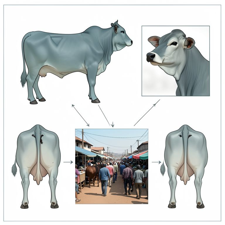 AI-generated conceptual illustration (West African Zebu cattle). It explains the idea and does not show study data.