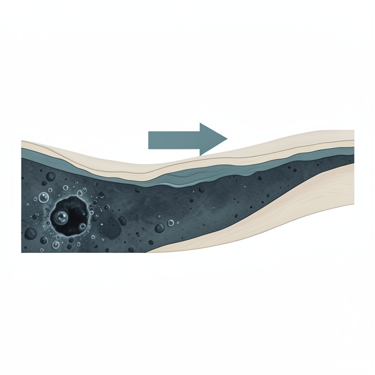 AI-generated conceptual illustration (Sedimentary rock layers in the Neuquén Basin). It explains the idea and does not show study data.