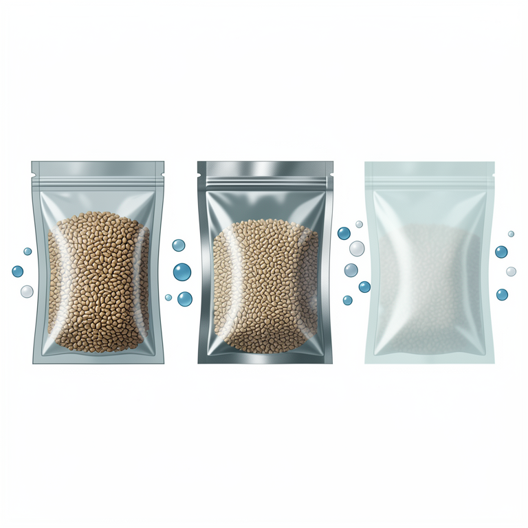 AI-generated conceptual illustration (millet grains in different packaging materials). It explains the idea and does not show study data.