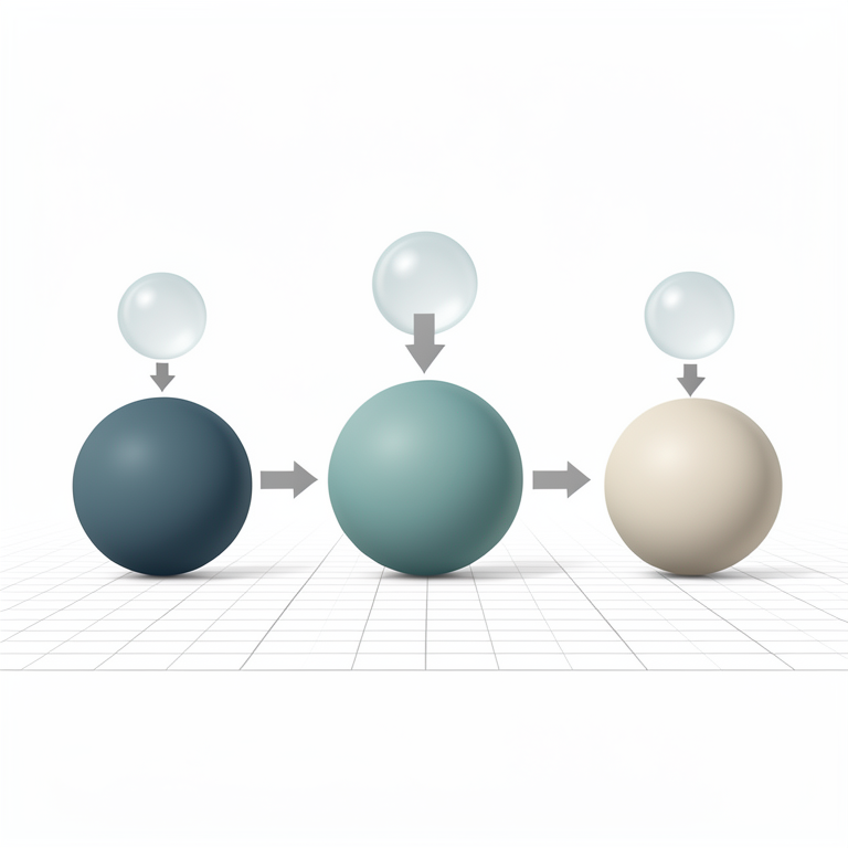 AI-generated conceptual illustration (A sequence of mathematical data points represented as spheres in a 3D coordinate system). It explains the idea and does not show study data.
