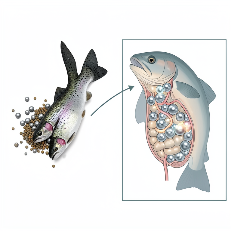 AI-generated conceptual illustration (Rainbow trout). It explains the idea and does not show study data.