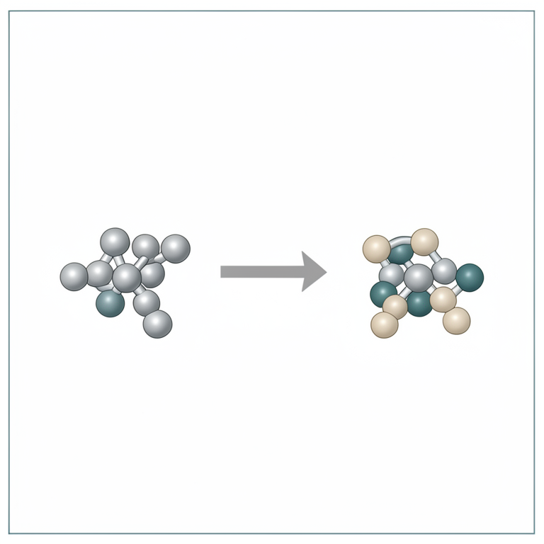 AI-generated conceptual illustration (Palladium clusters and nitric oxide molecules). It explains the idea and does not show study data.