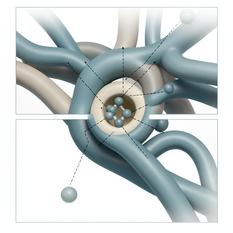 AI-generated conceptual illustration (Mannich derivative molecule and estrogen receptor protein in MCF-7 breast cancer cells). It explains the idea and does not show study data.