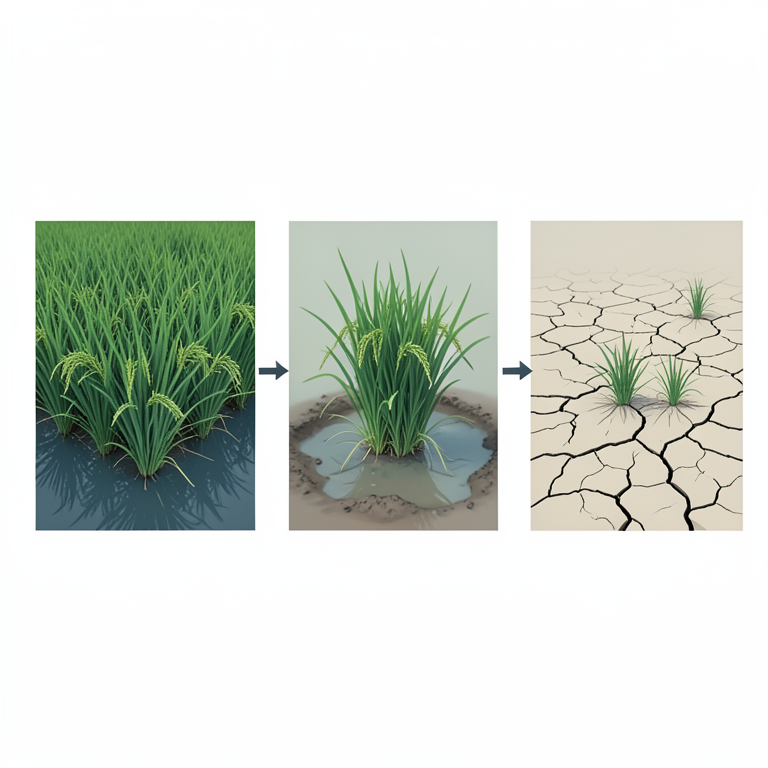 AI-generated conceptual illustration (paddy rice plants in lowland soil). It explains the idea and does not show study data.