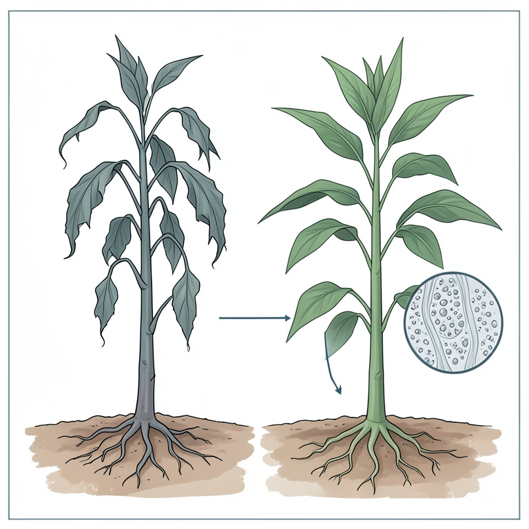 AI-generated conceptual illustration (sorghum plants). It explains the idea and does not show study data.