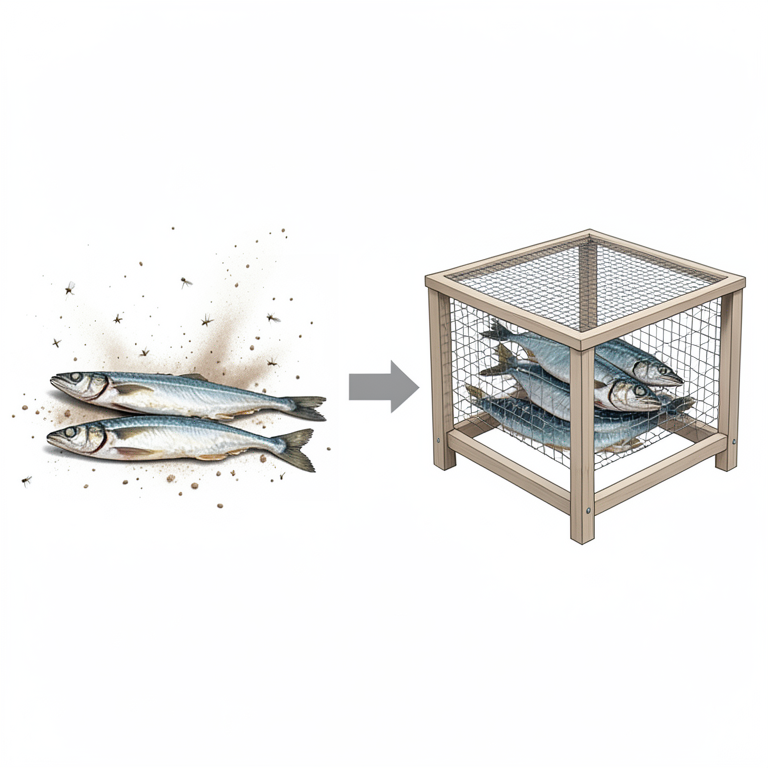 AI-generated conceptual illustration (dried anchovy fish). It explains the idea and does not show study data.