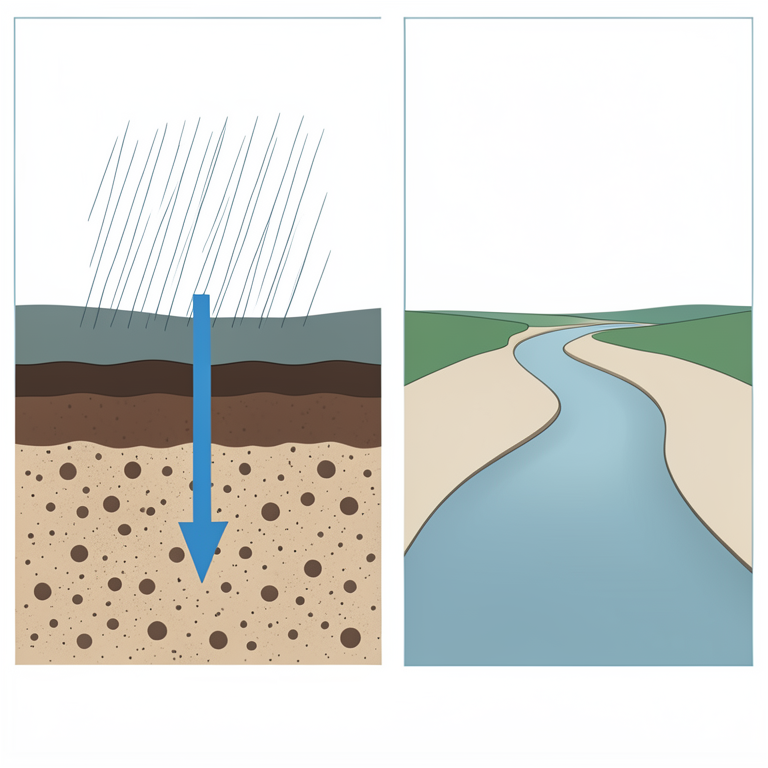AI-generated conceptual illustration (Ganges alluvial aquifer landscape). It explains the idea and does not show study data.