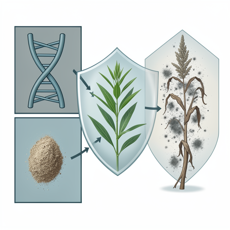 AI-generated conceptual illustration (pearl millet plants). It explains the idea and does not show study data.
