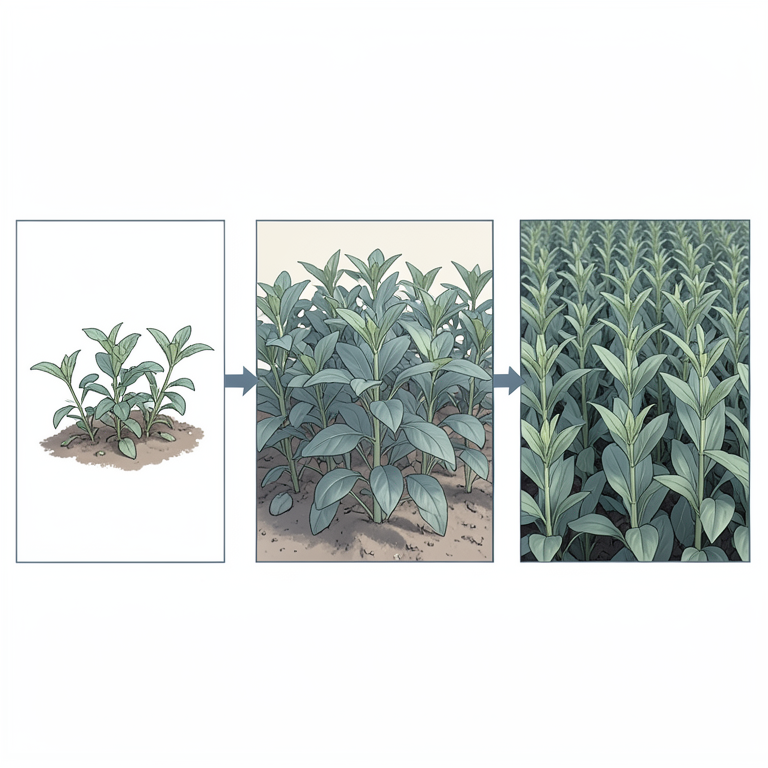 AI-generated conceptual illustration (tobacco plants in a field). It explains the idea and does not show study data.