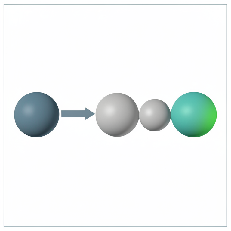 AI-generated conceptual illustration (A series of identical metallic spheres on a horizontal axis). It explains the idea and does not show study data.