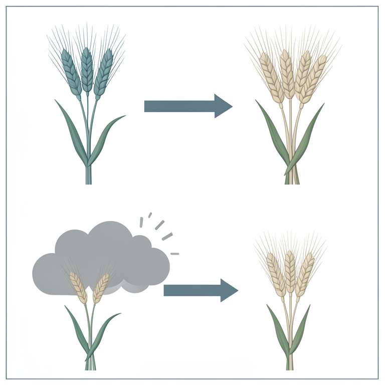AI-generated conceptual illustration (bread wheat plants). It explains the idea and does not show study data.