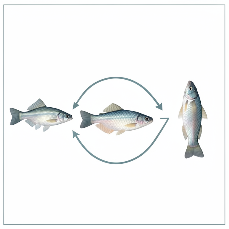 AI-generated conceptual illustration (Nile tilapia fingerlings). It explains the idea and does not show study data.