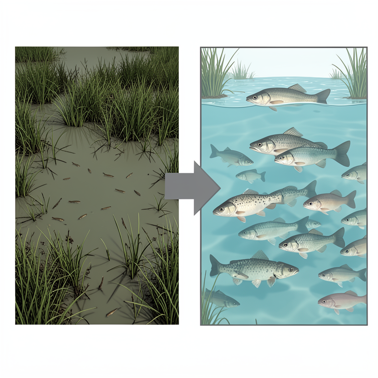 AI-generated conceptual illustration (freshwater wetlands in Bihar, India). It explains the idea and does not show study data.