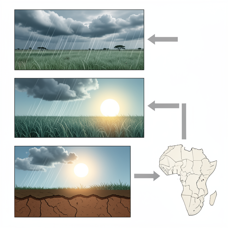 AI-generated conceptual illustration (East African Savanna landscape). It explains the idea and does not show study data.