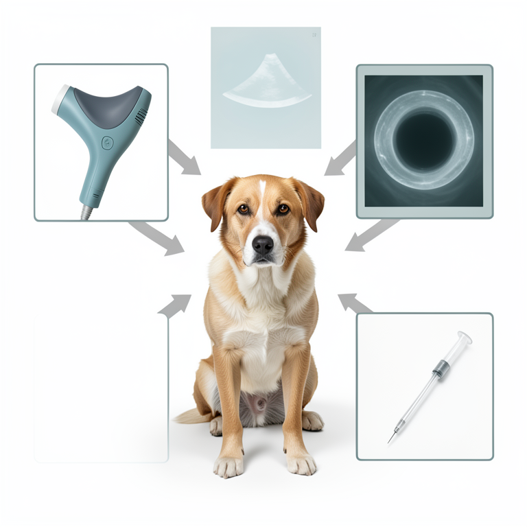 AI-generated conceptual illustration (a mixed-breed dog). It explains the idea and does not show study data.