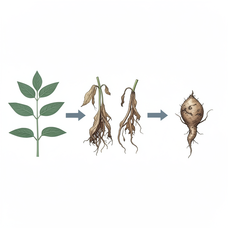 AI-generated conceptual illustration (mungbean plants). It explains the idea and does not show study data.