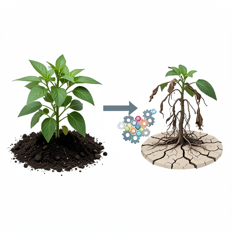 AI-generated conceptual illustration (Ocimum sanctum (Holy Basil) plants). It explains the idea and does not show study data.