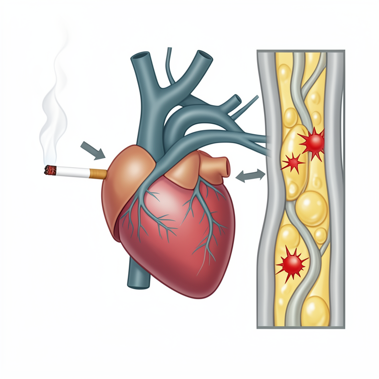 AI-generated conceptual illustration (human heart and blood vessels). It explains the idea and does not show study data.
