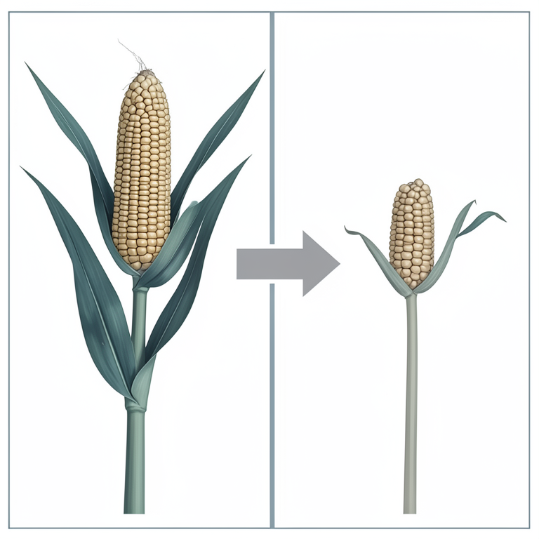 AI-generated conceptual illustration (maize plants (Zea mays)). It explains the idea and does not show study data.