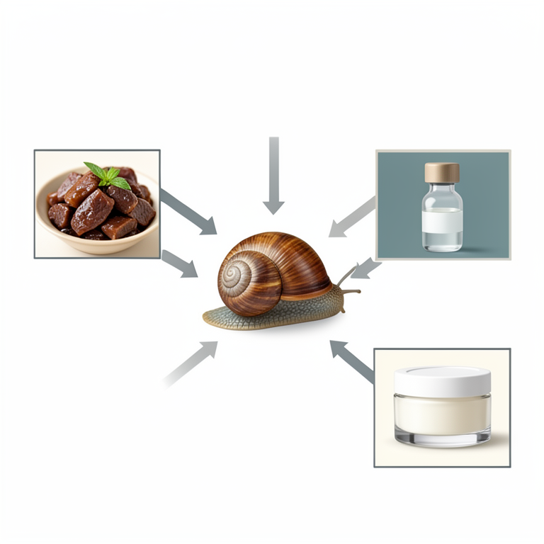 AI-generated conceptual illustration (Giant African land snails (Achatina achatina)). It explains the idea and does not show study data.