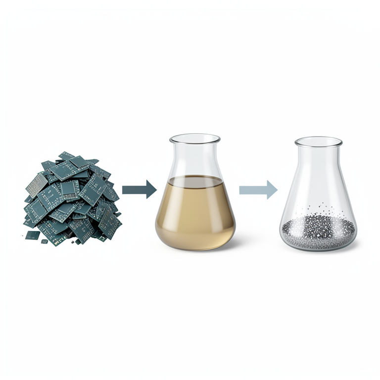AI-generated conceptual illustration (printed circuit boards and chemical beakers). It explains the idea and does not show study data.