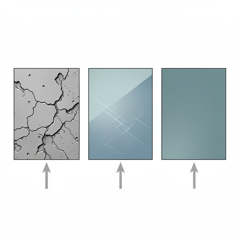 AI-generated conceptual illustration (high-entropy alloy coating on stainless steel substrate). It explains the idea and does not show study data.