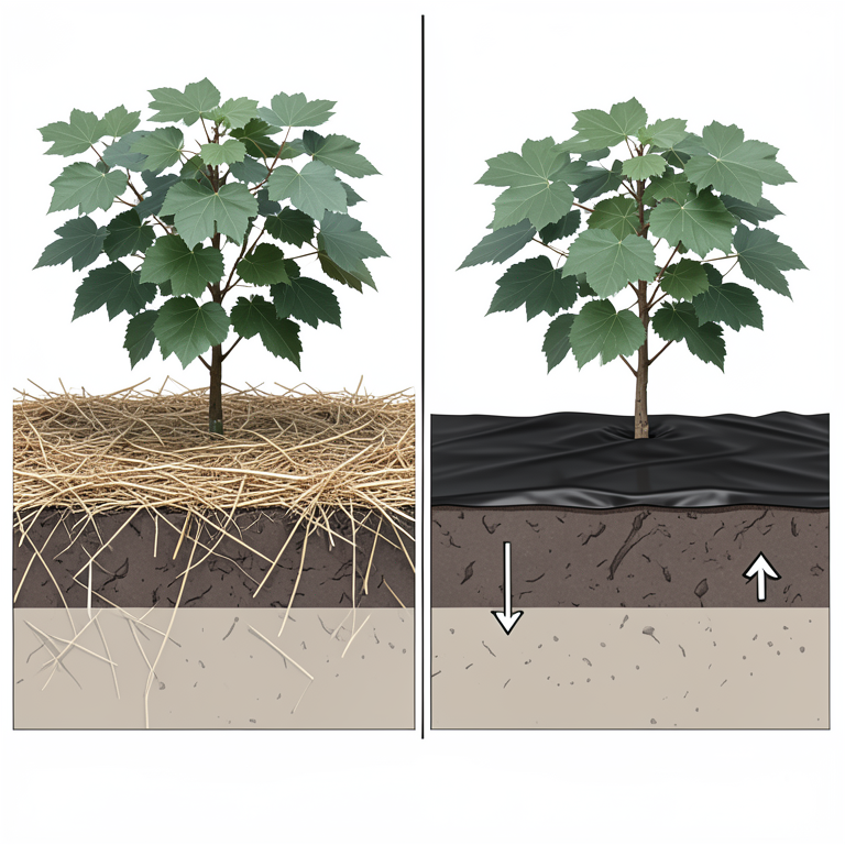 AI-generated conceptual illustration (mulberry plants in soil). It explains the idea and does not show study data.