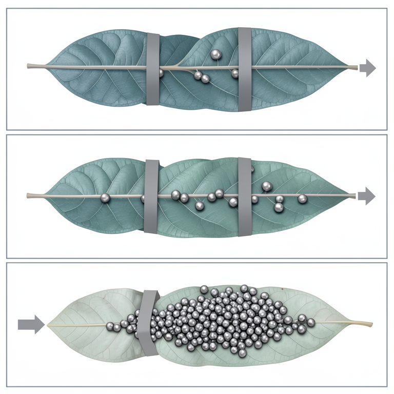 AI-generated conceptual illustration (Digera muricata leaves). It explains the idea and does not show study data.