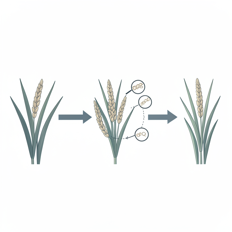 AI-generated conceptual illustration (Basmati rice plants). It explains the idea and does not show study data.