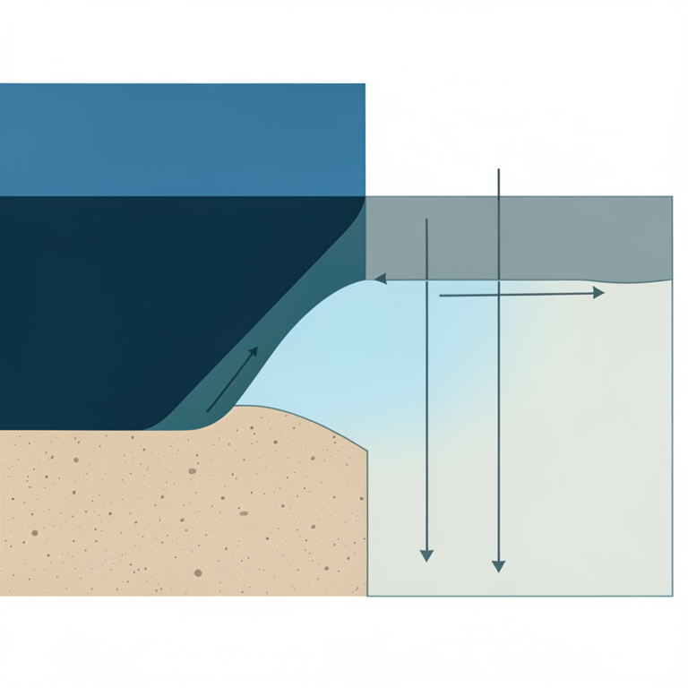 AI-generated conceptual illustration (Coastal aquifer in the Po Delta). It explains the idea and does not show study data.