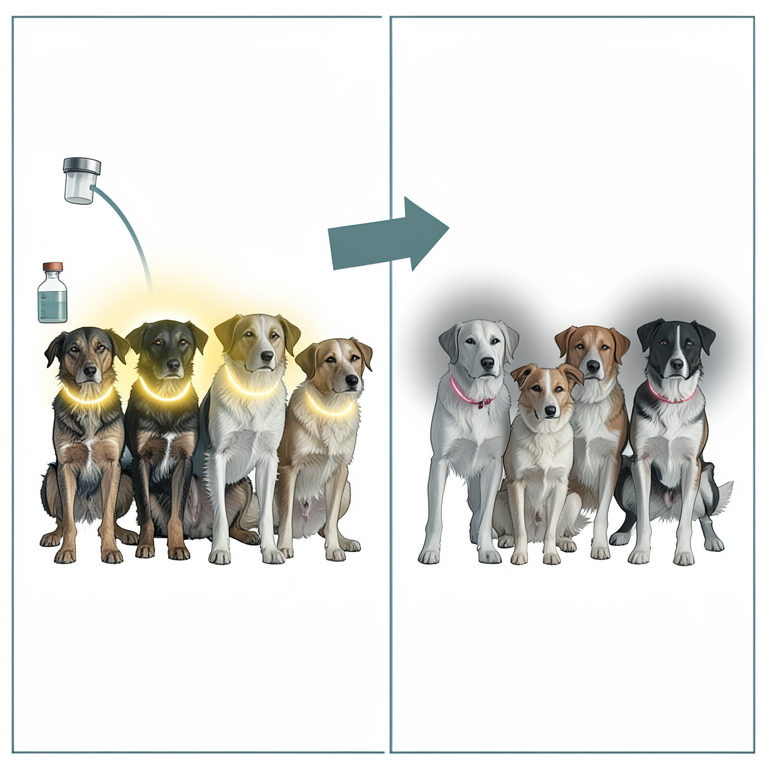 AI-generated conceptual illustration (stray dogs). It explains the idea and does not show study data.