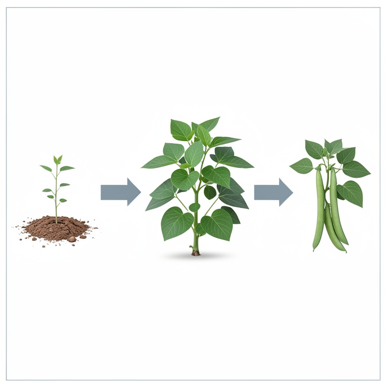 AI-generated conceptual illustration (haricot bean plants). It explains the idea and does not show study data.
