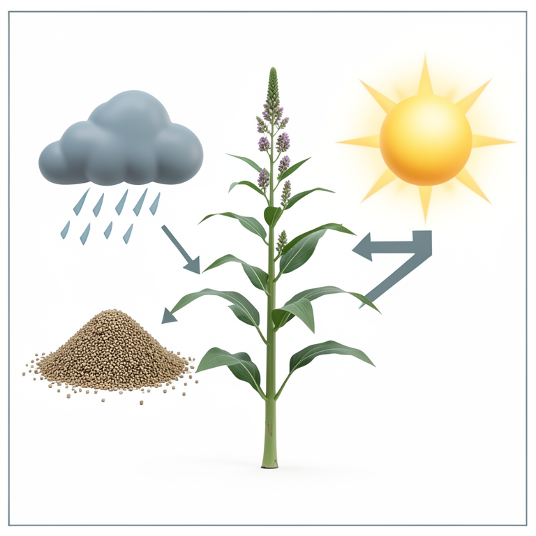 AI-generated conceptual illustration (Sorghum plants in an Ethiopian field). It explains the idea and does not show study data.