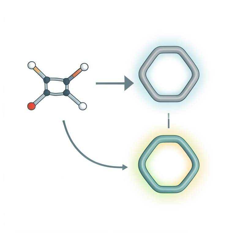 AI-generated conceptual illustration (Organic chemical molecules (linear diene and enyne substrates)). It explains the idea and does not show study data.