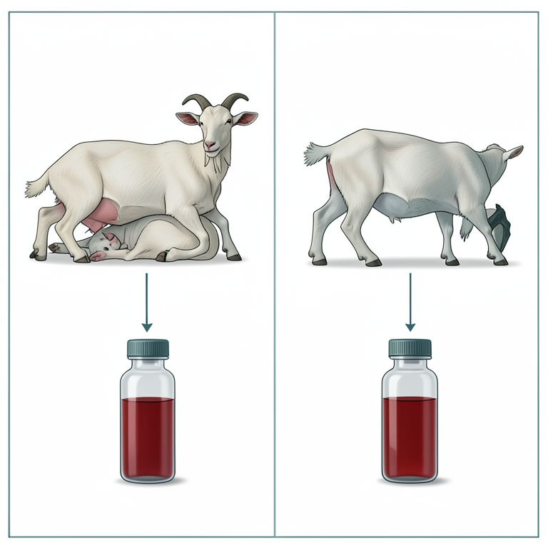 AI-generated conceptual illustration (female goats). It explains the idea and does not show study data.
