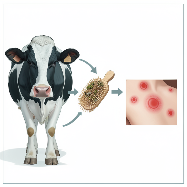 AI-generated conceptual illustration (Holstein cattle and human skin). It explains the idea and does not show study data.