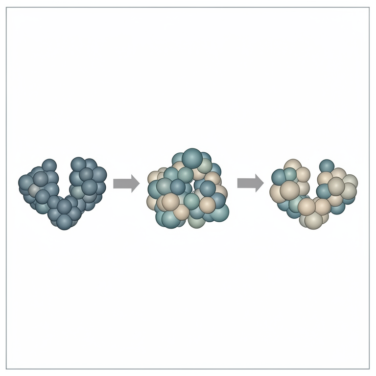AI-generated conceptual illustration (discrete particles in a fluid simulation). It explains the idea and does not show study data.