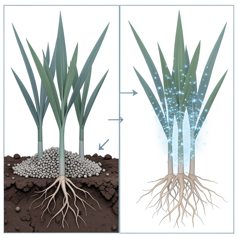 AI-generated conceptual illustration (rice plants). It explains the idea and does not show study data.