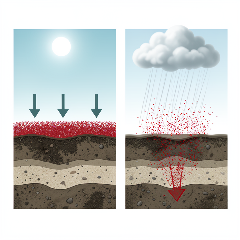 AI-generated conceptual illustration (soil cross-section in a national park). It explains the idea and does not show study data.