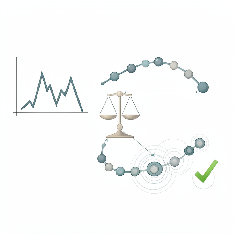 AI-generated conceptual illustration (A digital representation of a financial time series dataset and mathematical model architectures). It explains the idea and does not show study data.