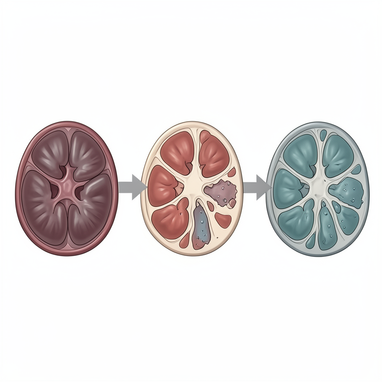 AI-generated conceptual illustration (rat kidney tissue). It explains the idea and does not show study data.