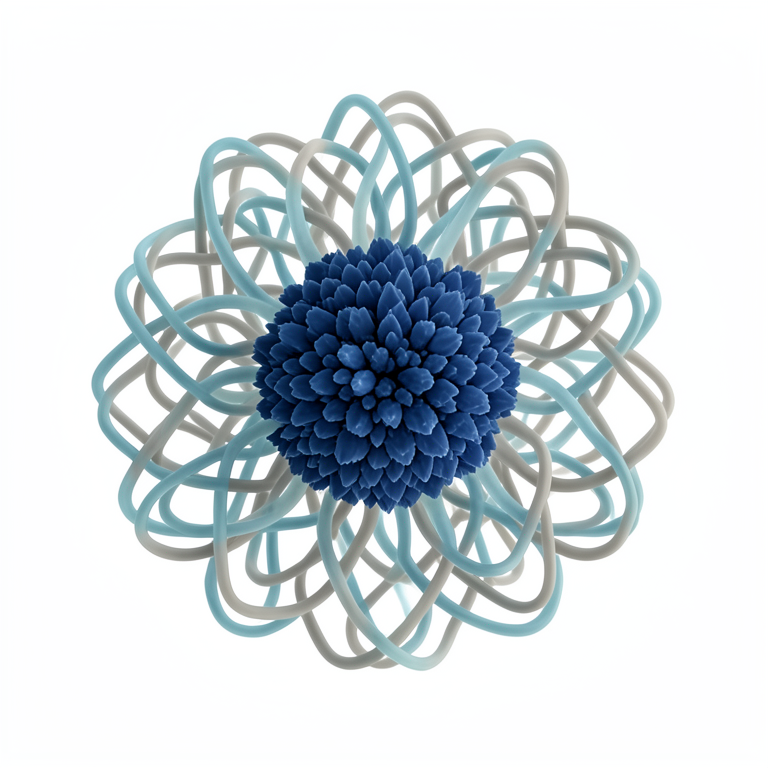 AI-generated conceptual illustration (a globular enzyme protein molecule). It explains the idea and does not show study data.