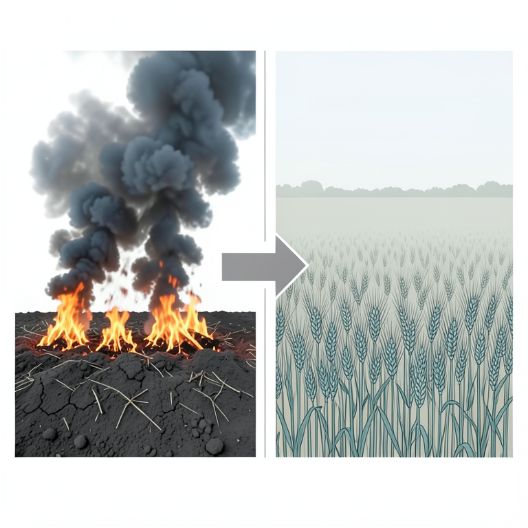 AI-generated conceptual illustration (wheat fields in Haryana, India). It explains the idea and does not show study data.