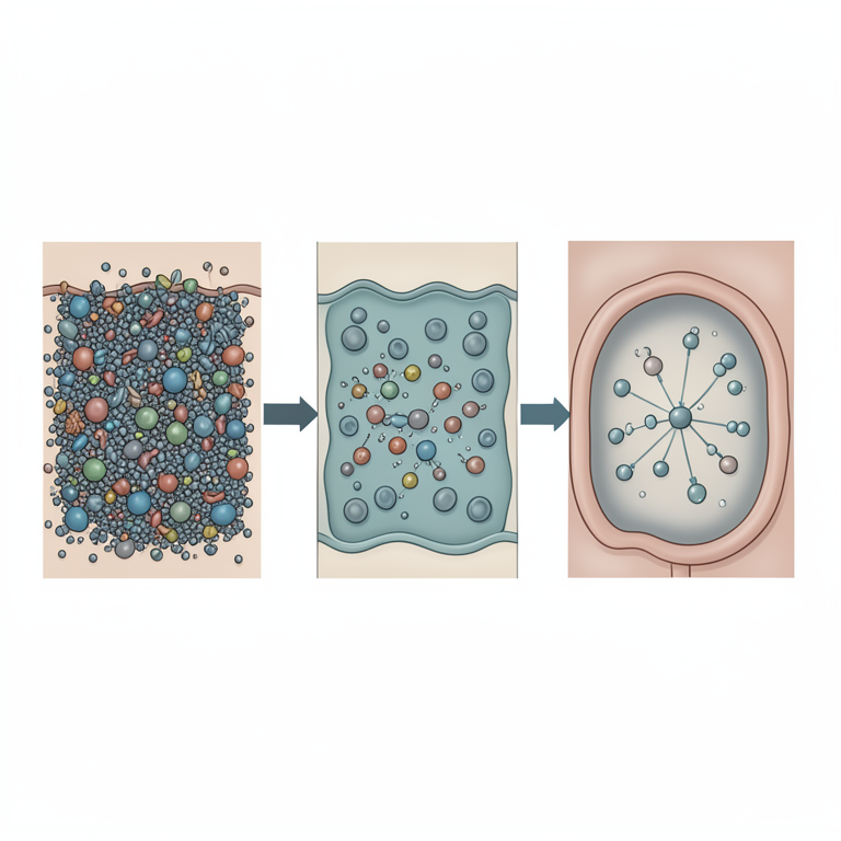 AI-generated conceptual illustration (human intestinal epithelium and gut microbiota). It explains the idea and does not show study data.