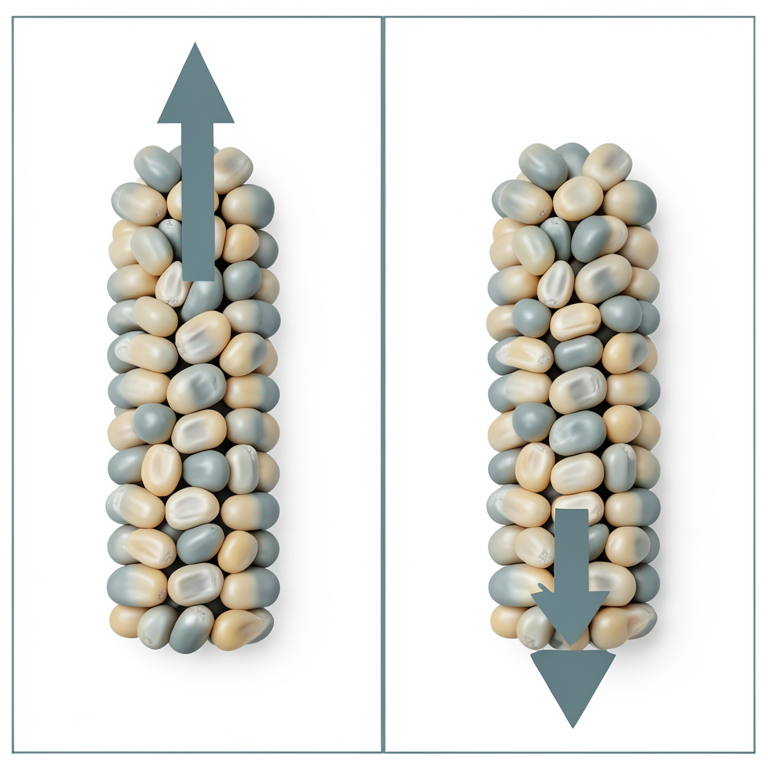 AI-generated conceptual illustration (maize kernels in a mechanical dryer). It explains the idea and does not show study data.